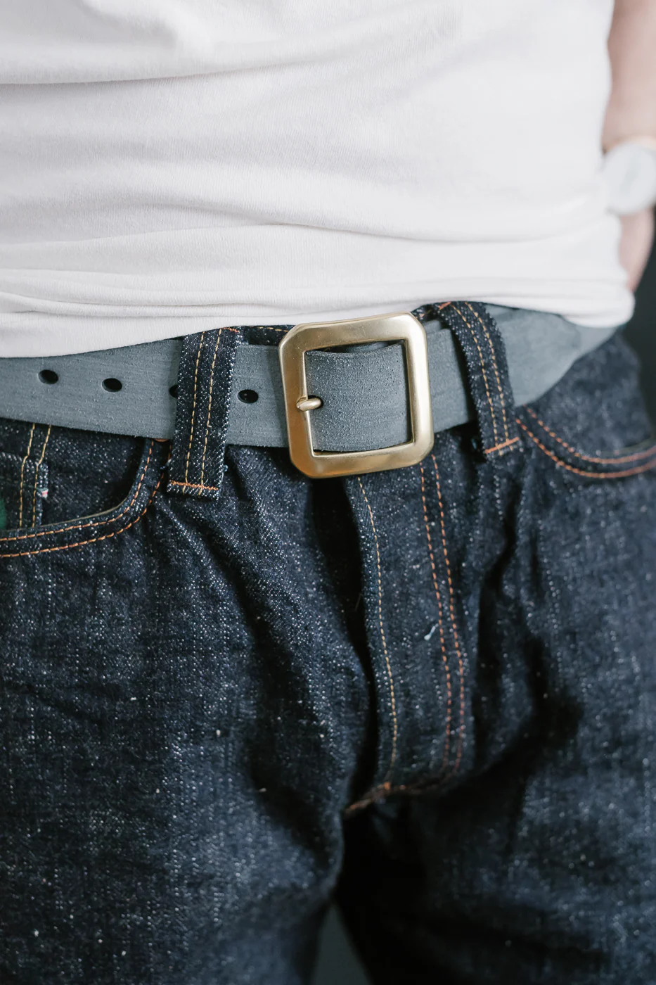 OGL Single Prong Garrison Buckle Leather Belt - Rough Out Black - Image 5