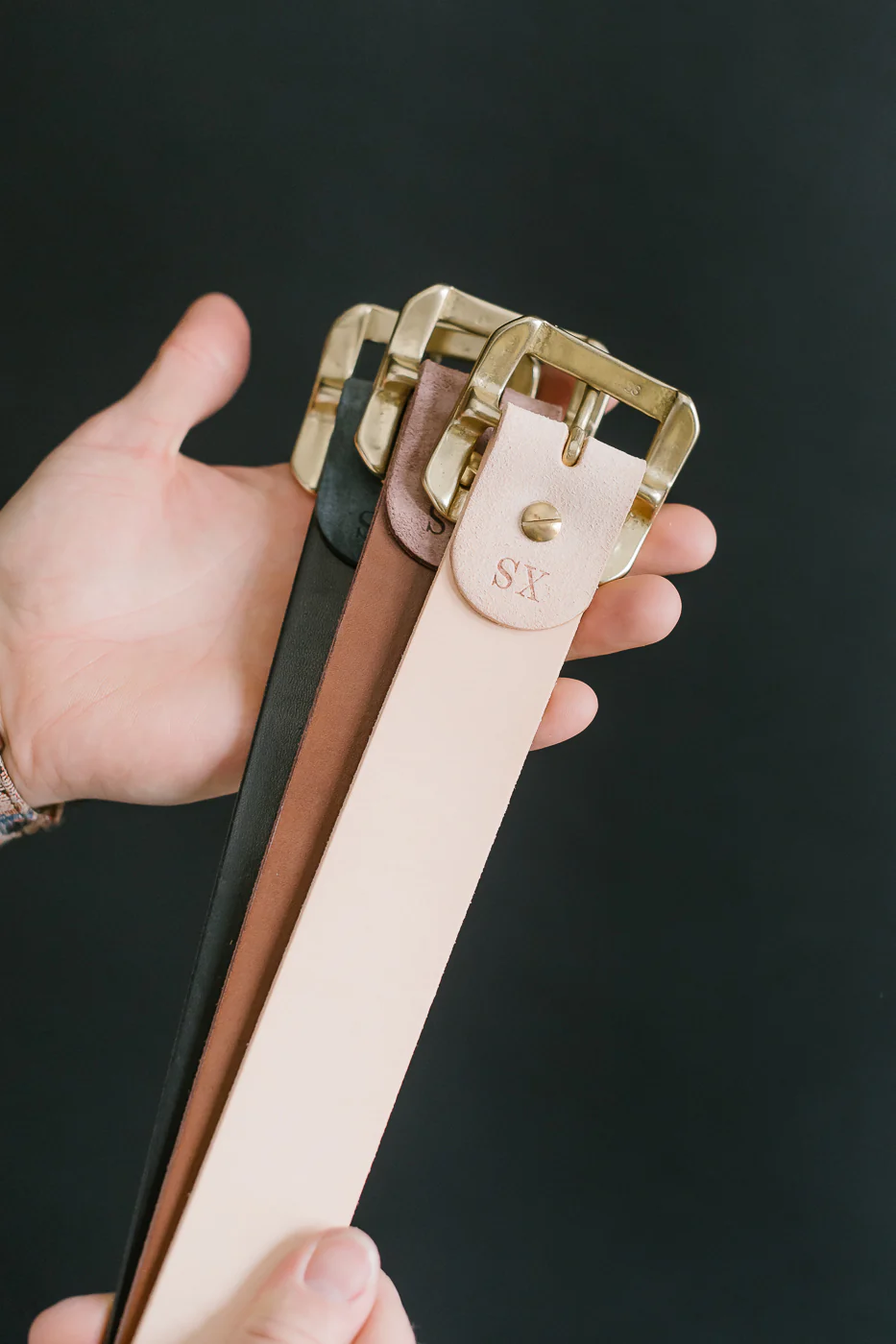 OGL Single Prong Garrison Buckle Leather Belt - Rough Out Natural - Image 4