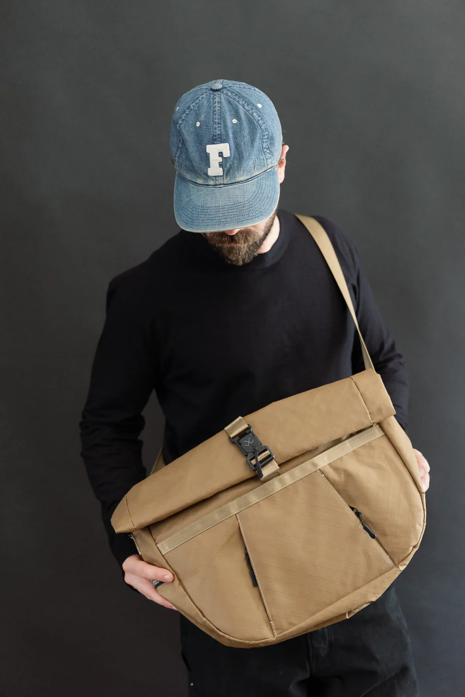 OGL-XTAC-HOBO-BLK - OGL XTAC Roll Top Hobo Bag - Golden Brown - Image 17