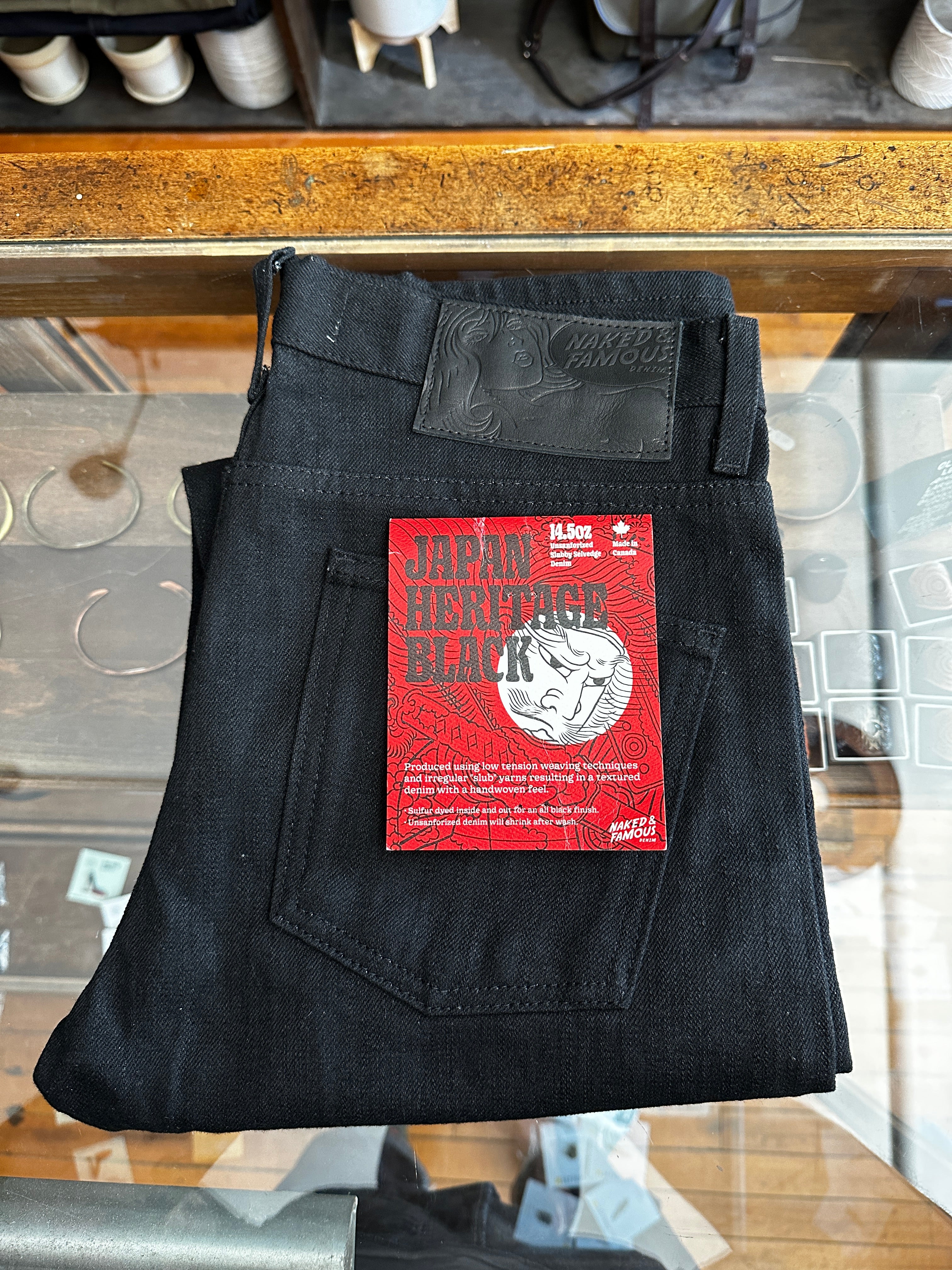 Once Worn - 14.5oz Japan Heritage Black - Super Guy - 32