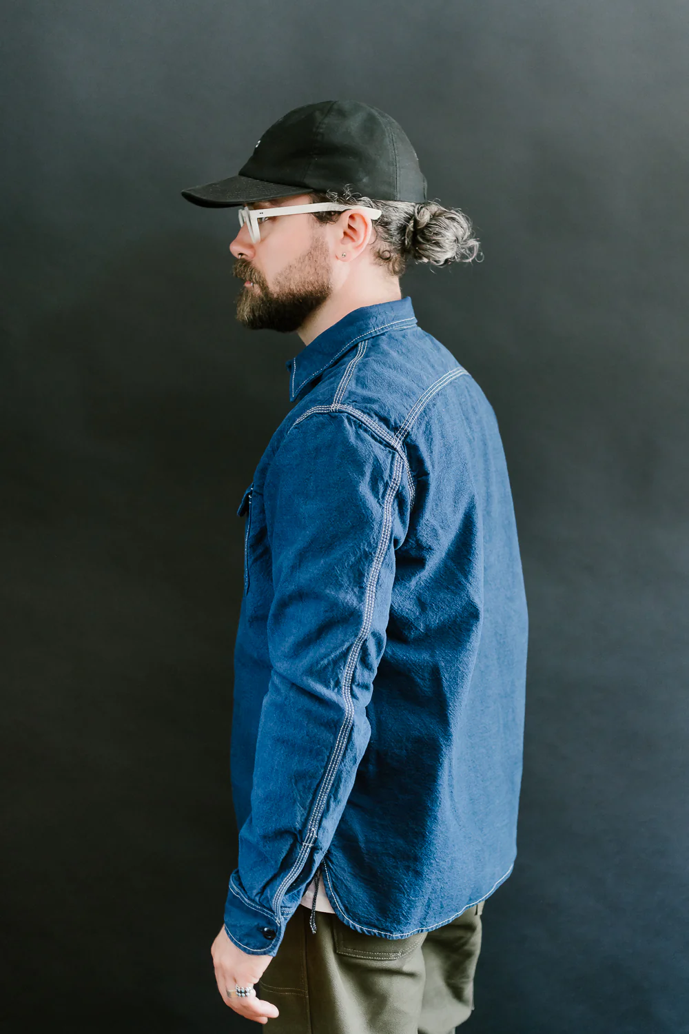 10oz Overdyed Work Shirt - Blue - Image 14