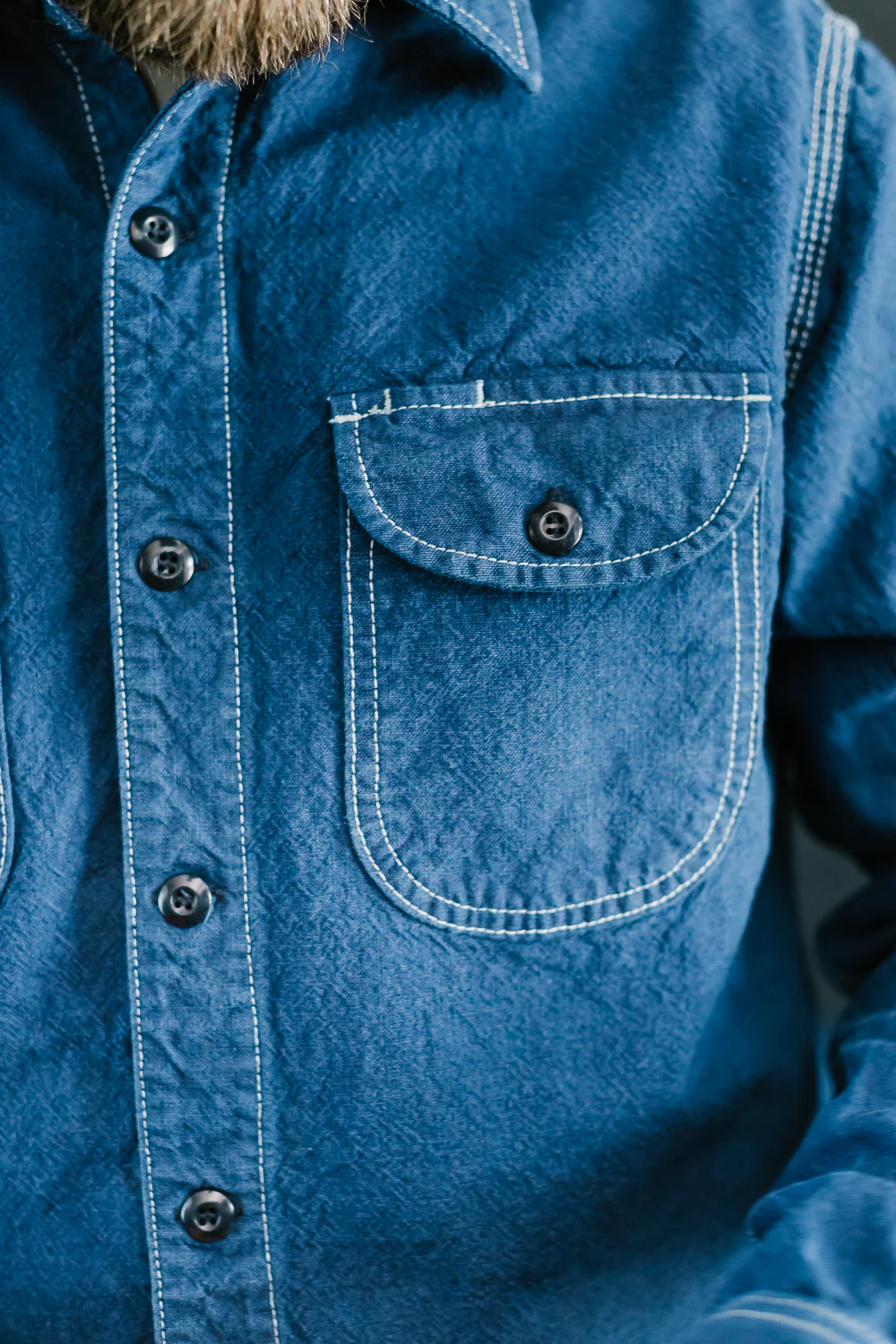 10oz Overdyed Work Shirt - Blue - Image 20