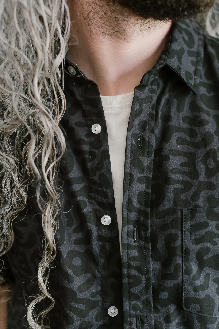Oxford Shirt Alphabet Camo - Grey - Image 17