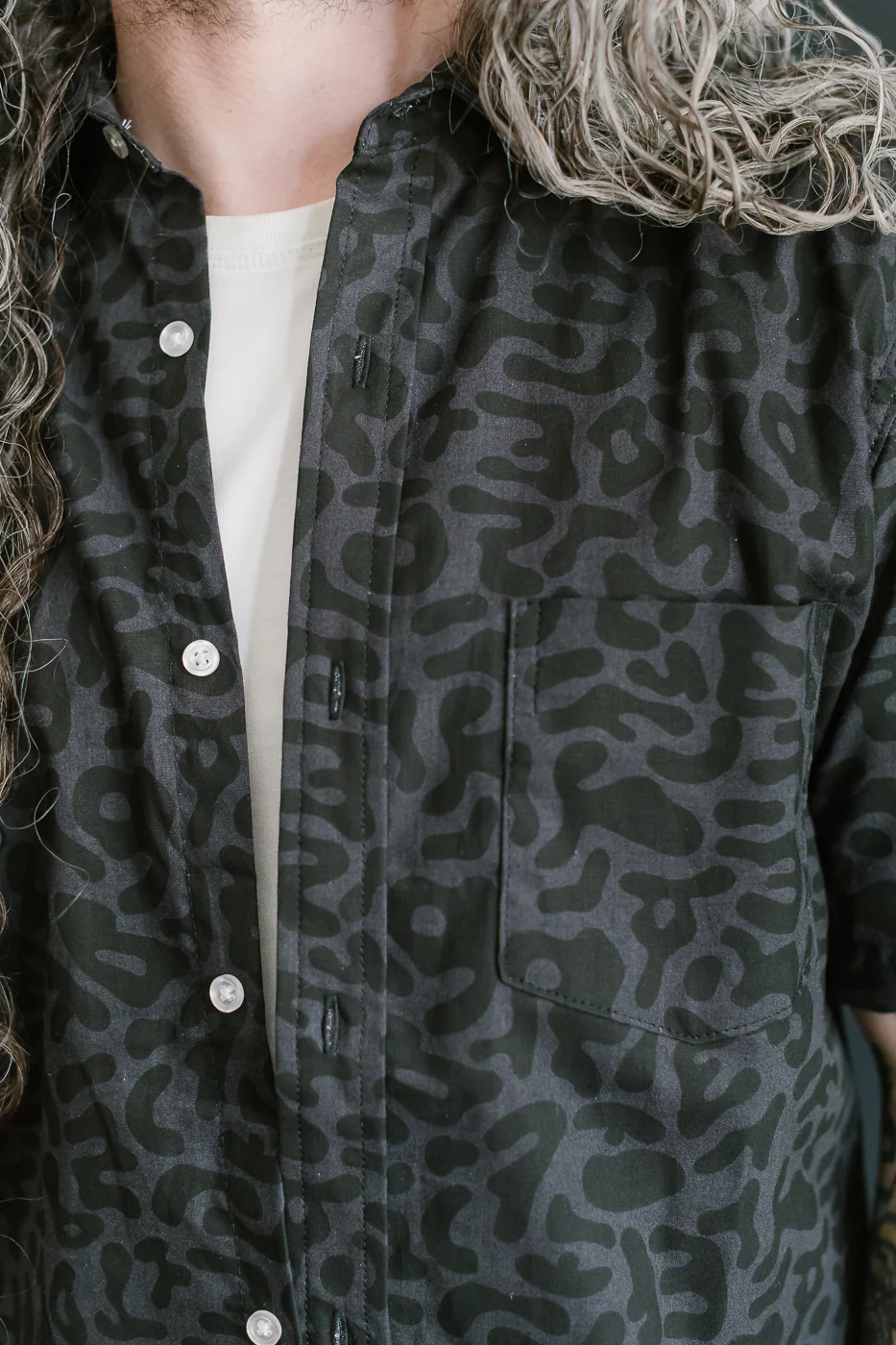 Oxford Shirt Alphabet Camo - Grey - Image 19