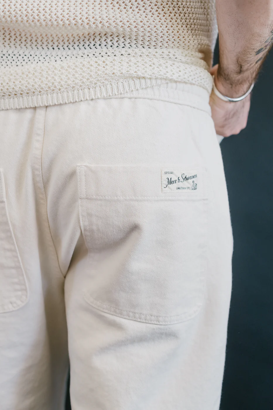 PANTS05.02 - Organic Cotton Broken Twill Drawstring Pants - Nature - Image 20