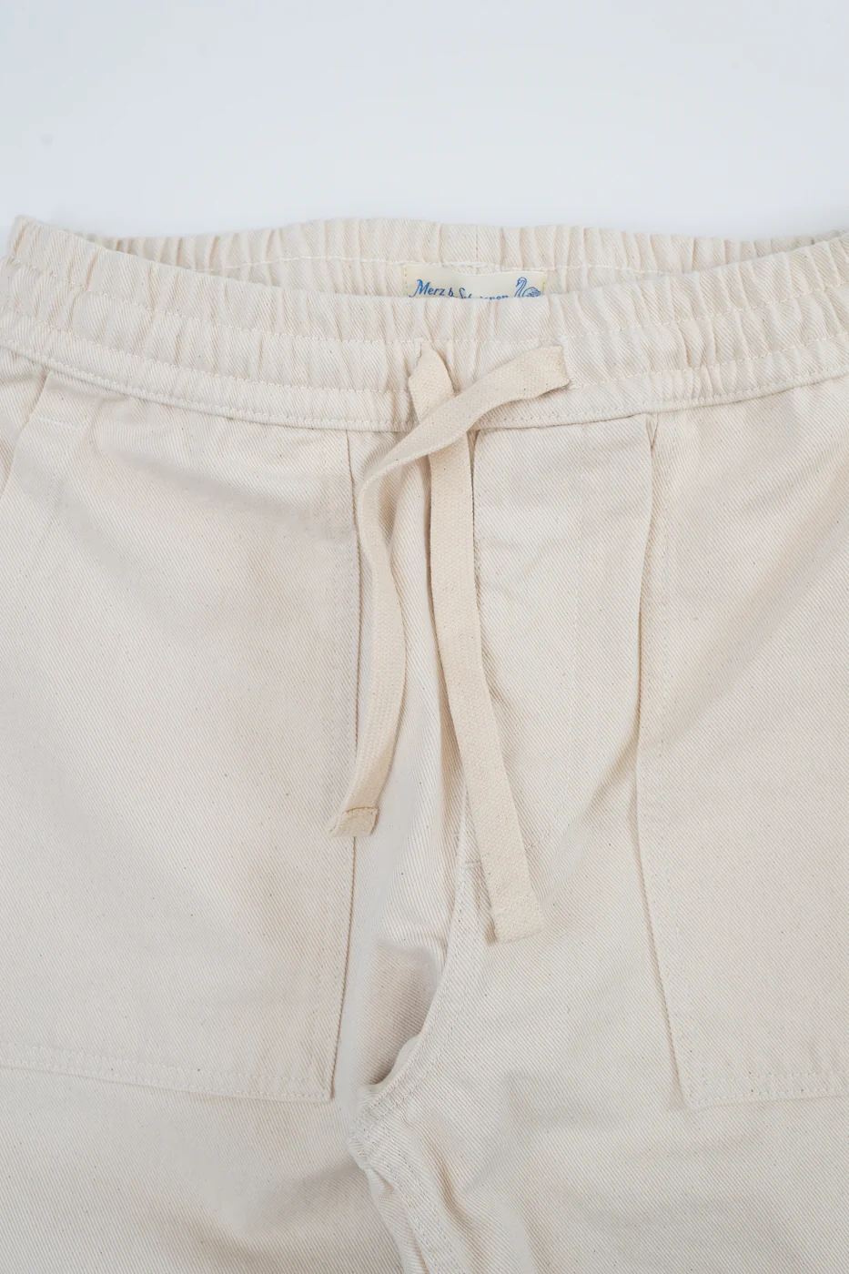 PANTS05.02 - Organic Cotton Broken Twill Drawstring Pants - Nature - Image 3