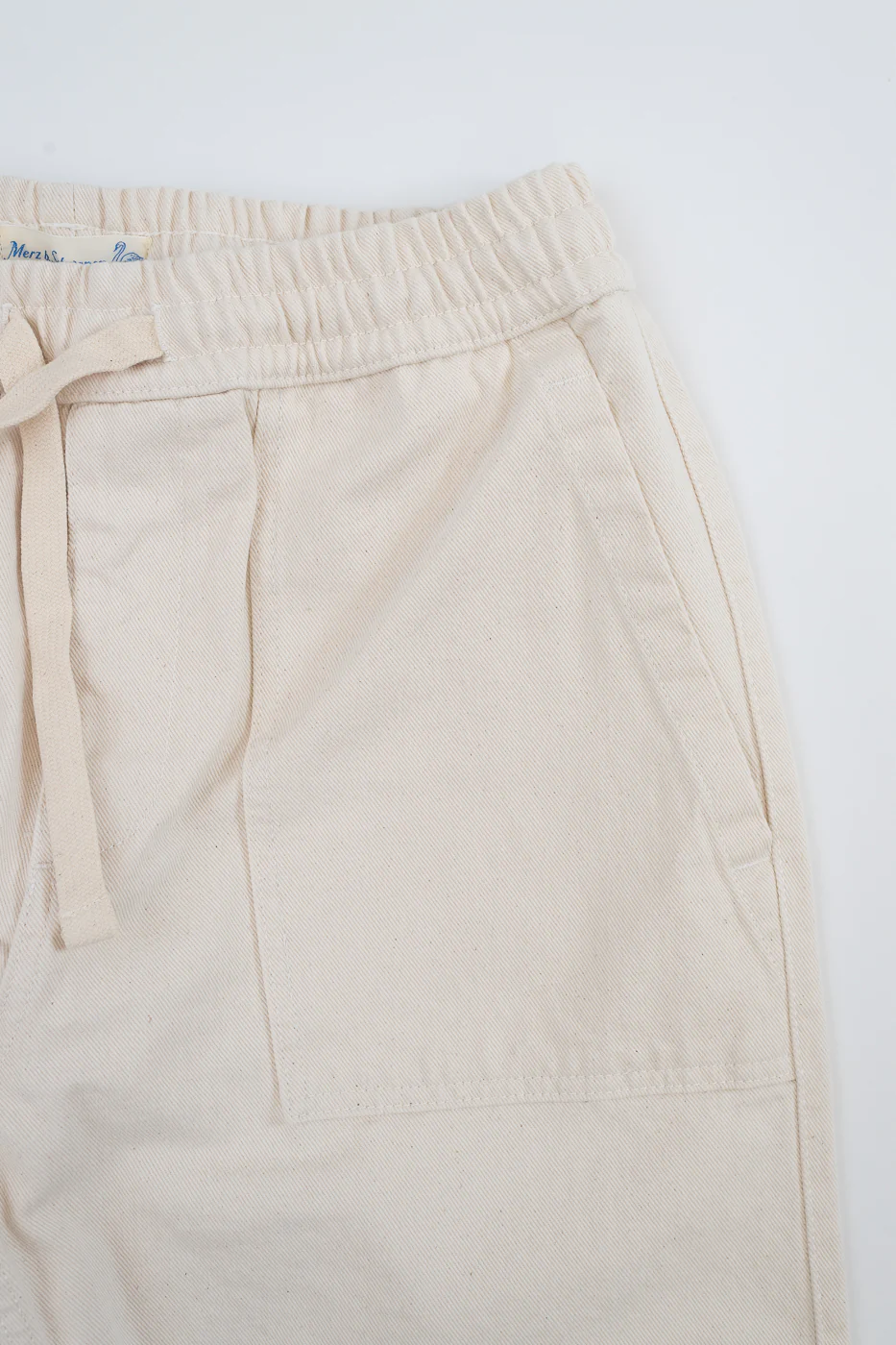 PANTS05.02 - Organic Cotton Broken Twill Drawstring Pants - Nature - Image 4