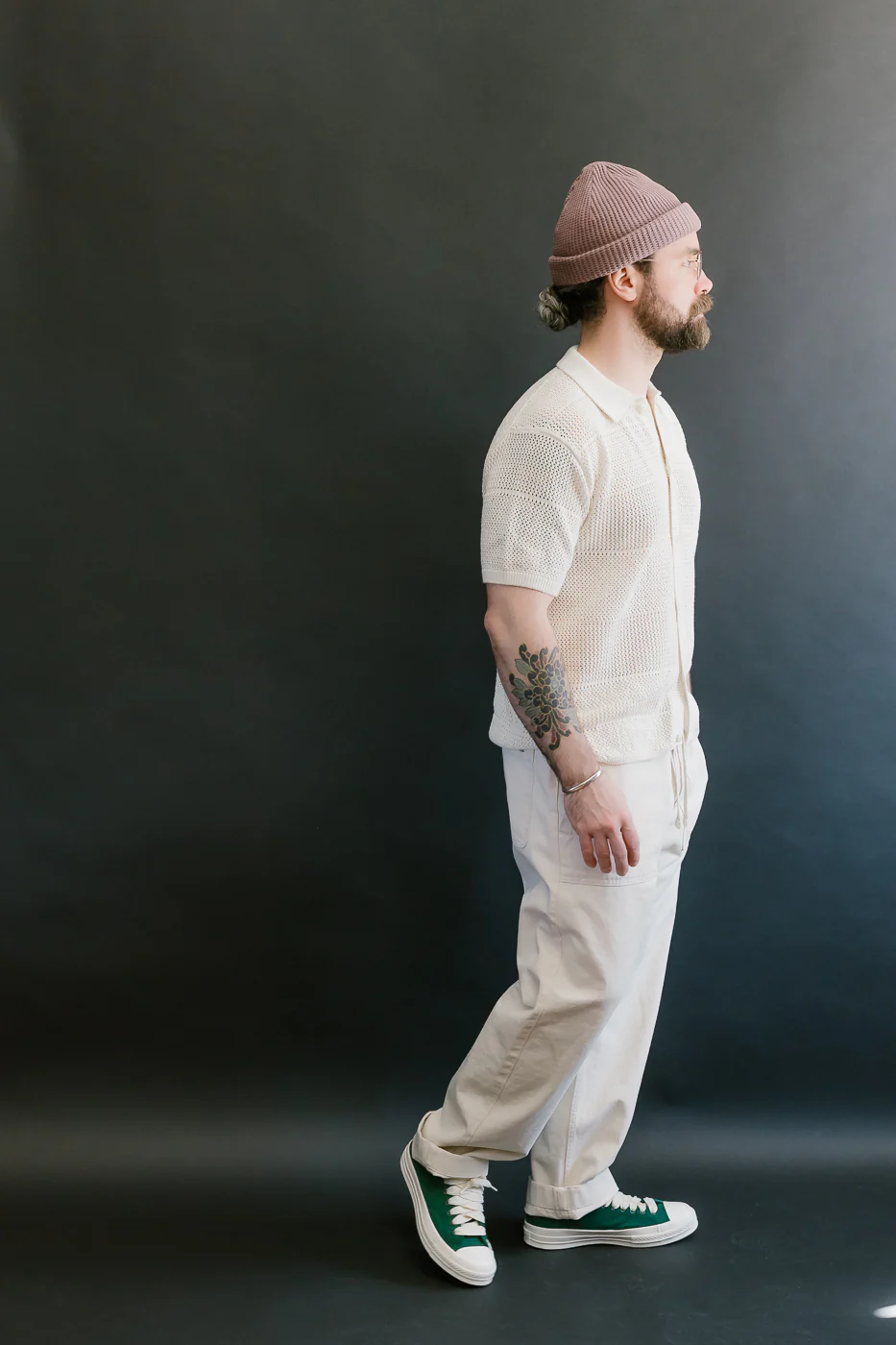PANTS05.02 - Organic Cotton Broken Twill Drawstring Pants - Nature - Image 9