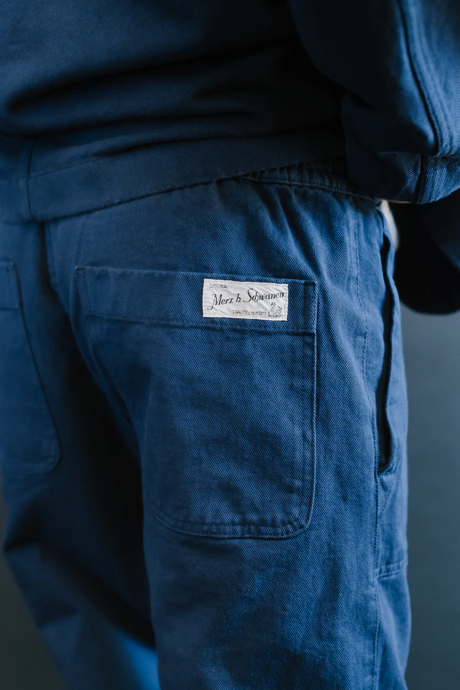 PANTS05.66 - Organic Cotton Broken Twill Drawstring Pants - Ink Blue - Image 16