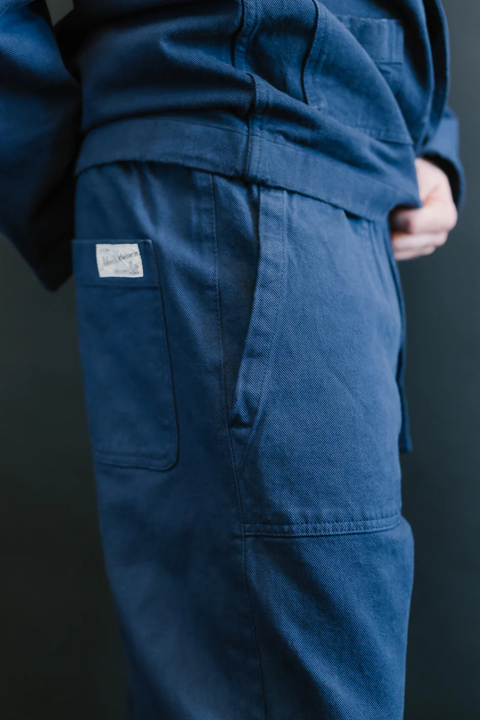 PANTS05.66 - Organic Cotton Broken Twill Drawstring Pants - Ink Blue - Image 17