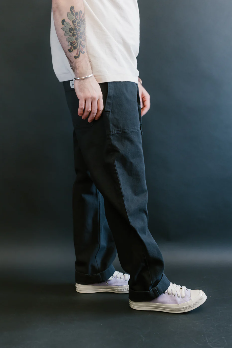 PANTS05.98 - Organic Cotton Broken Twill Drawstring Pants - Charcoal - Image 14