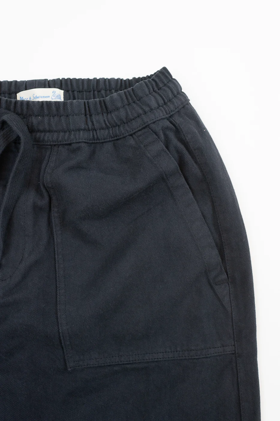PANTS05.98 - Organic Cotton Broken Twill Drawstring Pants - Charcoal - Image 3