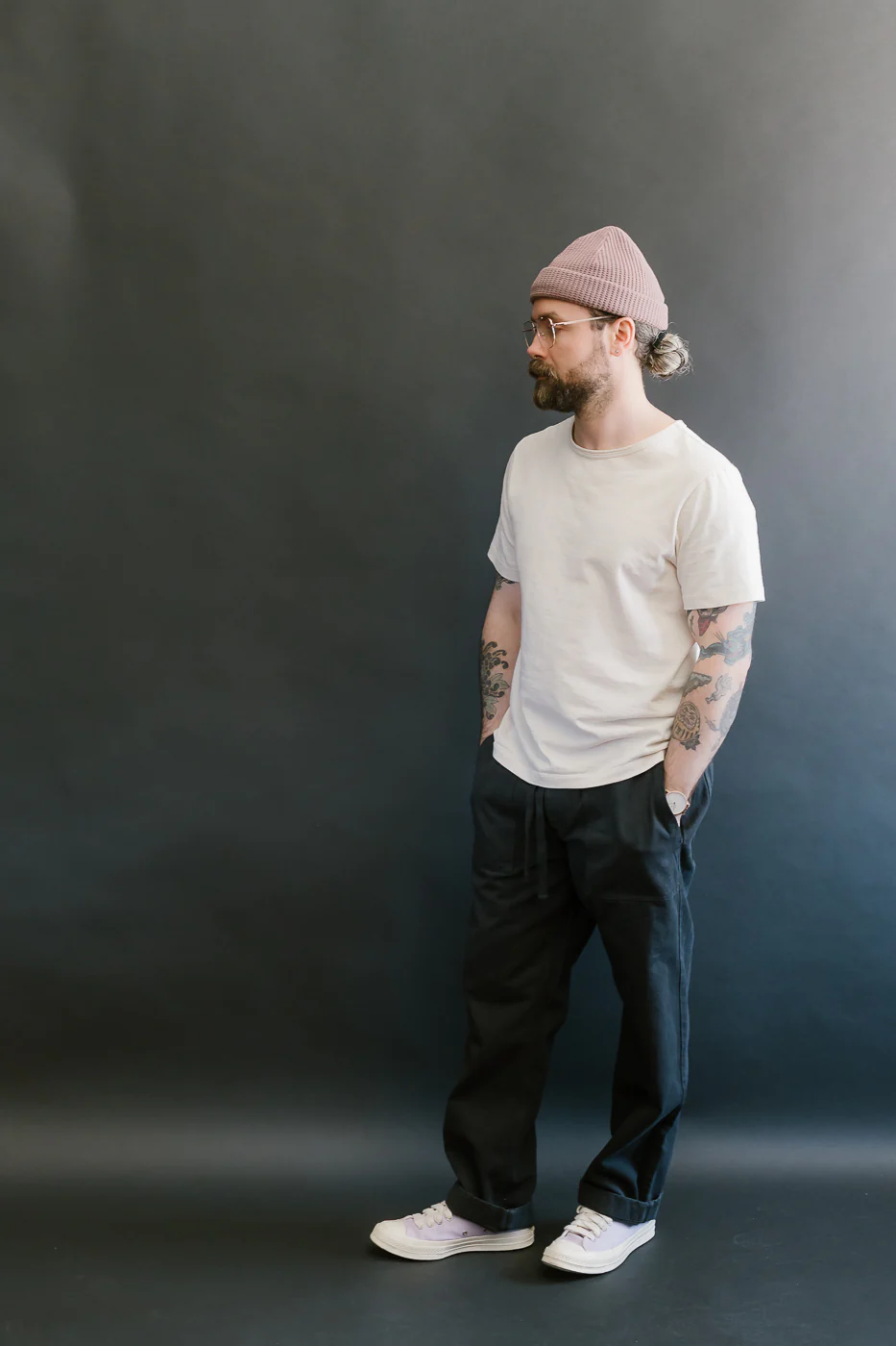 PANTS05.98 - Organic Cotton Broken Twill Drawstring Pants - Charcoal - Image 7