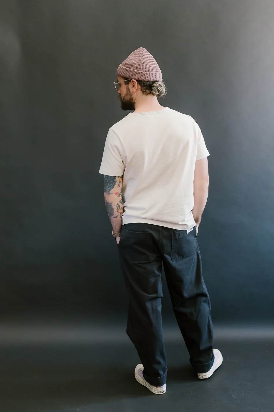 PANTS05.98 - Organic Cotton Broken Twill Drawstring Pants - Charcoal - Image 8