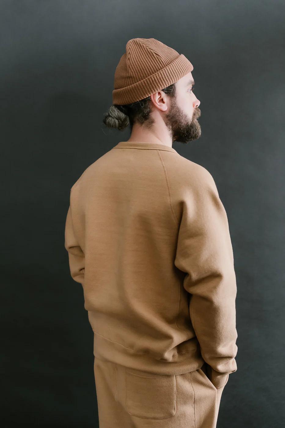 Pullover Crewneck - Double Heavyweight French Terry Foxfibre® - Coyote 80 - Image 11