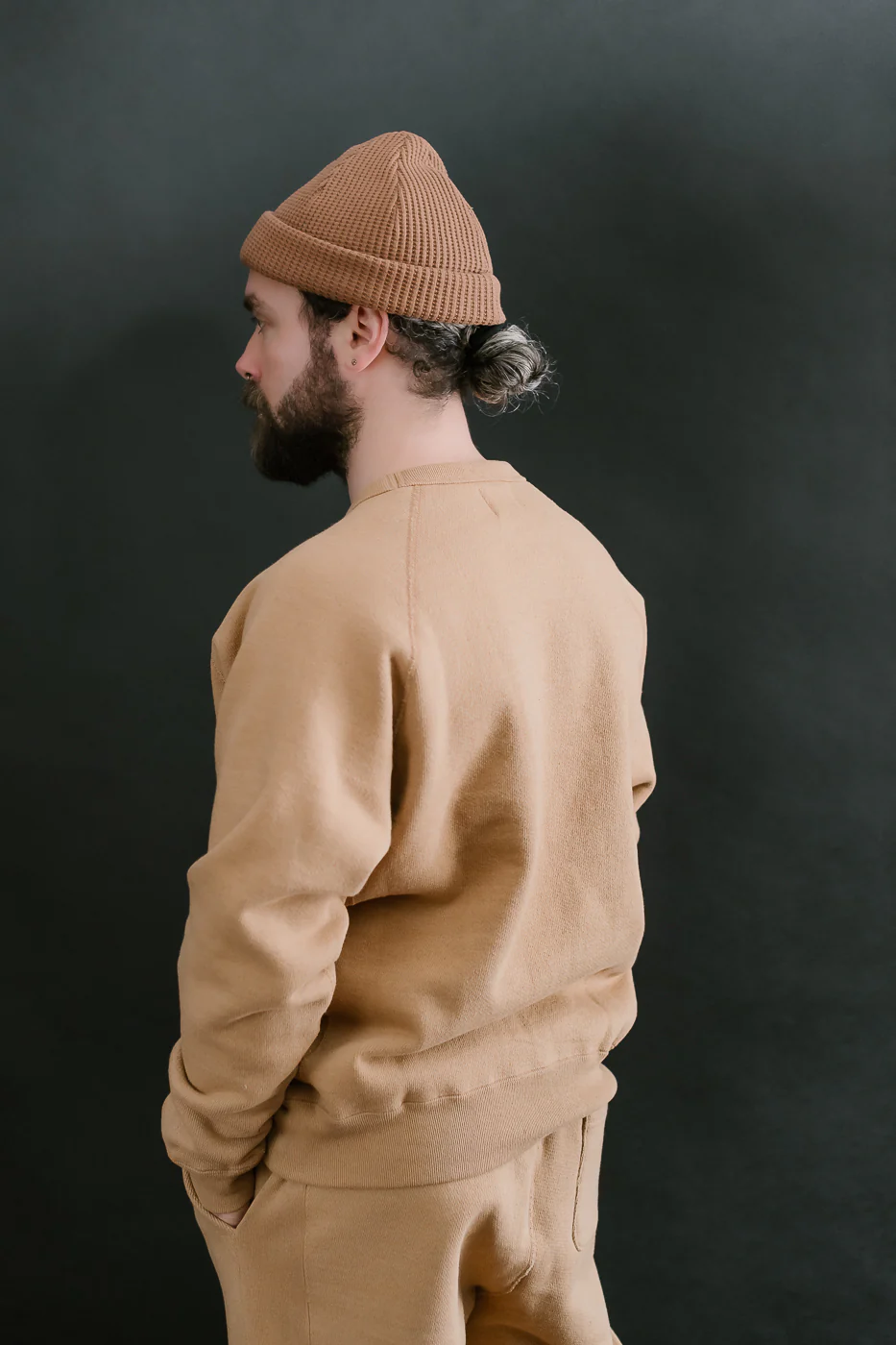 Pullover Crewneck - Double Heavyweight French Terry Foxfibre® - Coyote 80 - Image 13