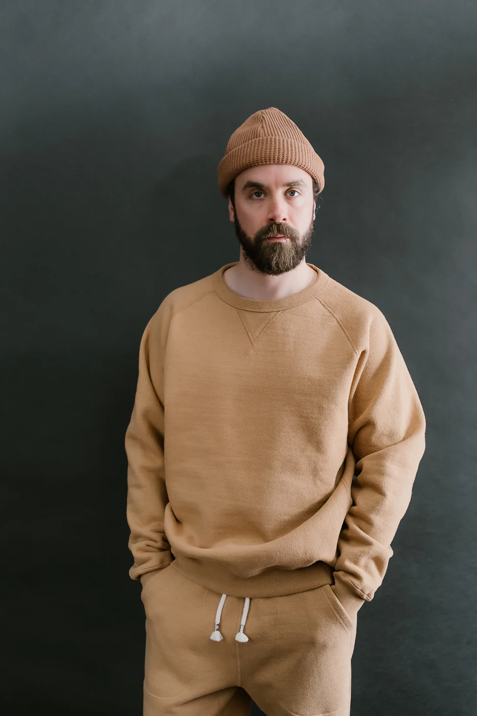Pullover Crewneck - Double Heavyweight French Terry Foxfibre® - Coyote 80 - Image 15
