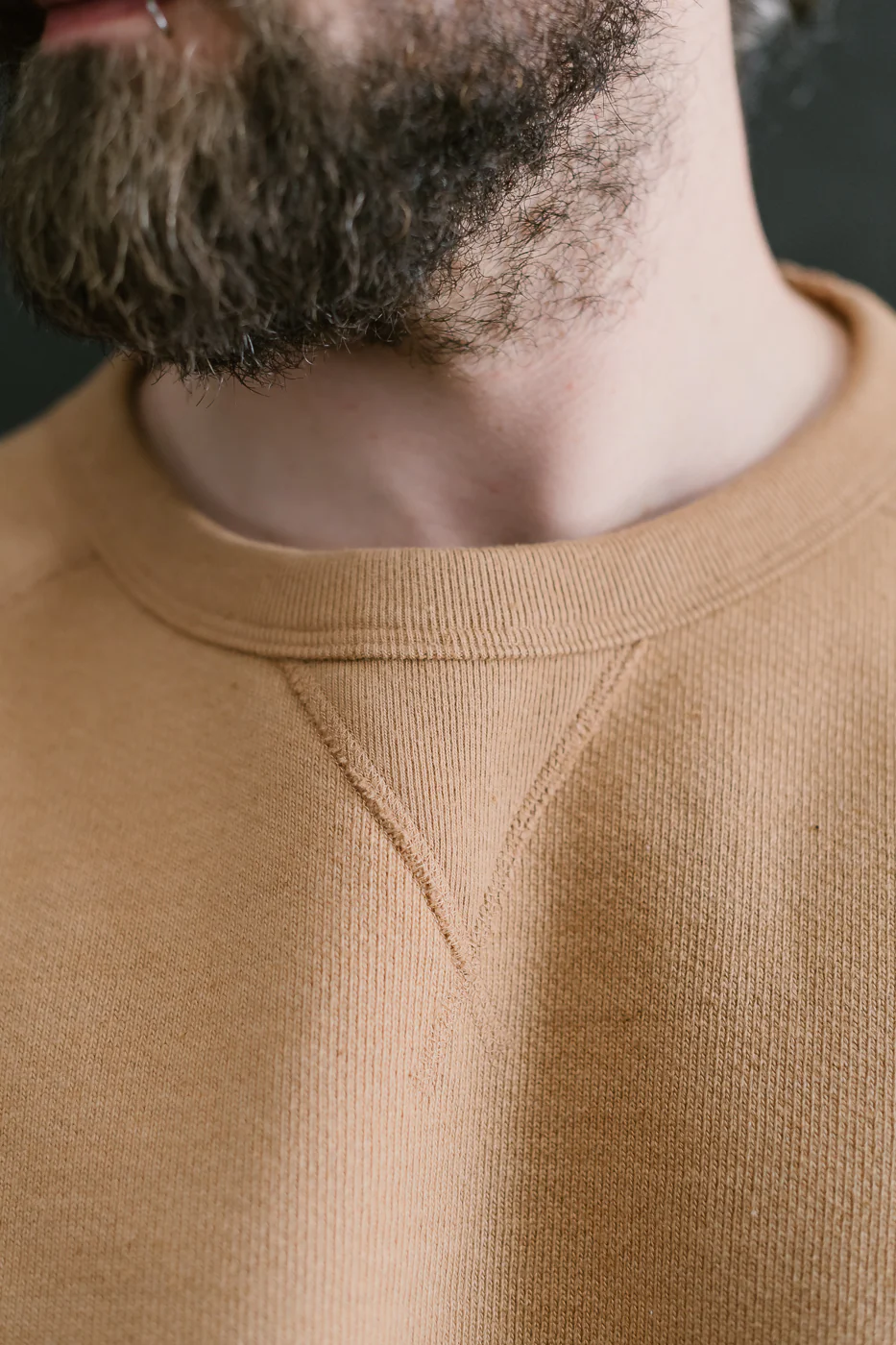 Pullover Crewneck - Double Heavyweight French Terry Foxfibre® - Coyote 80 - Image 17