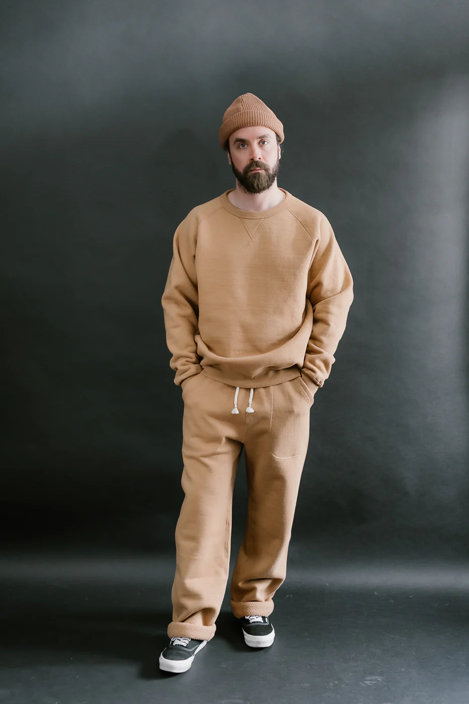 Pullover Crewneck - Double Heavyweight French Terry Foxfibre® - Coyote 80 - Image 5