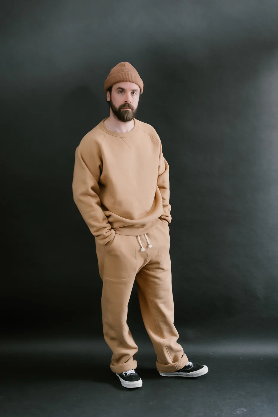 Pullover Crewneck - Double Heavyweight French Terry Foxfibre® - Coyote 80 - Image 6