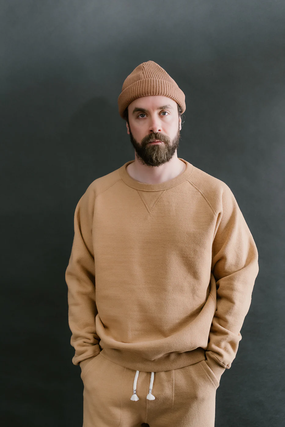 Pullover Crewneck - Double Heavyweight French Terry Foxfibre® - Coyote 80 - Image 9