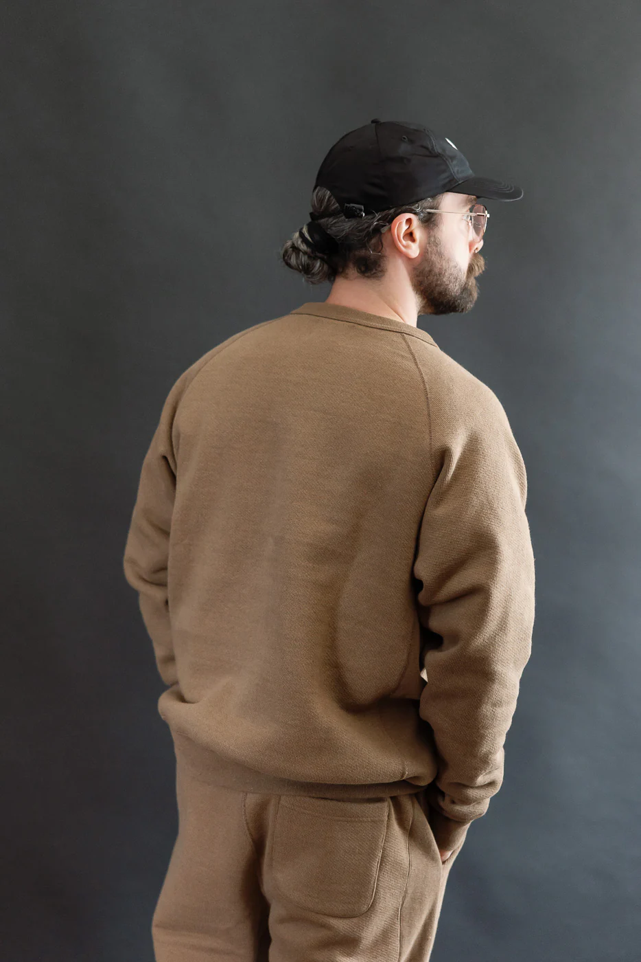 Pullover Crewneck - Iron Mordant Double Heavyweight French Terry Foxfibre® - Coyote 80 - Image 10
