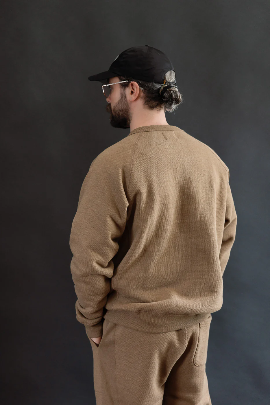 Pullover Crewneck - Iron Mordant Double Heavyweight French Terry Foxfibre® - Coyote 80 - Image 11