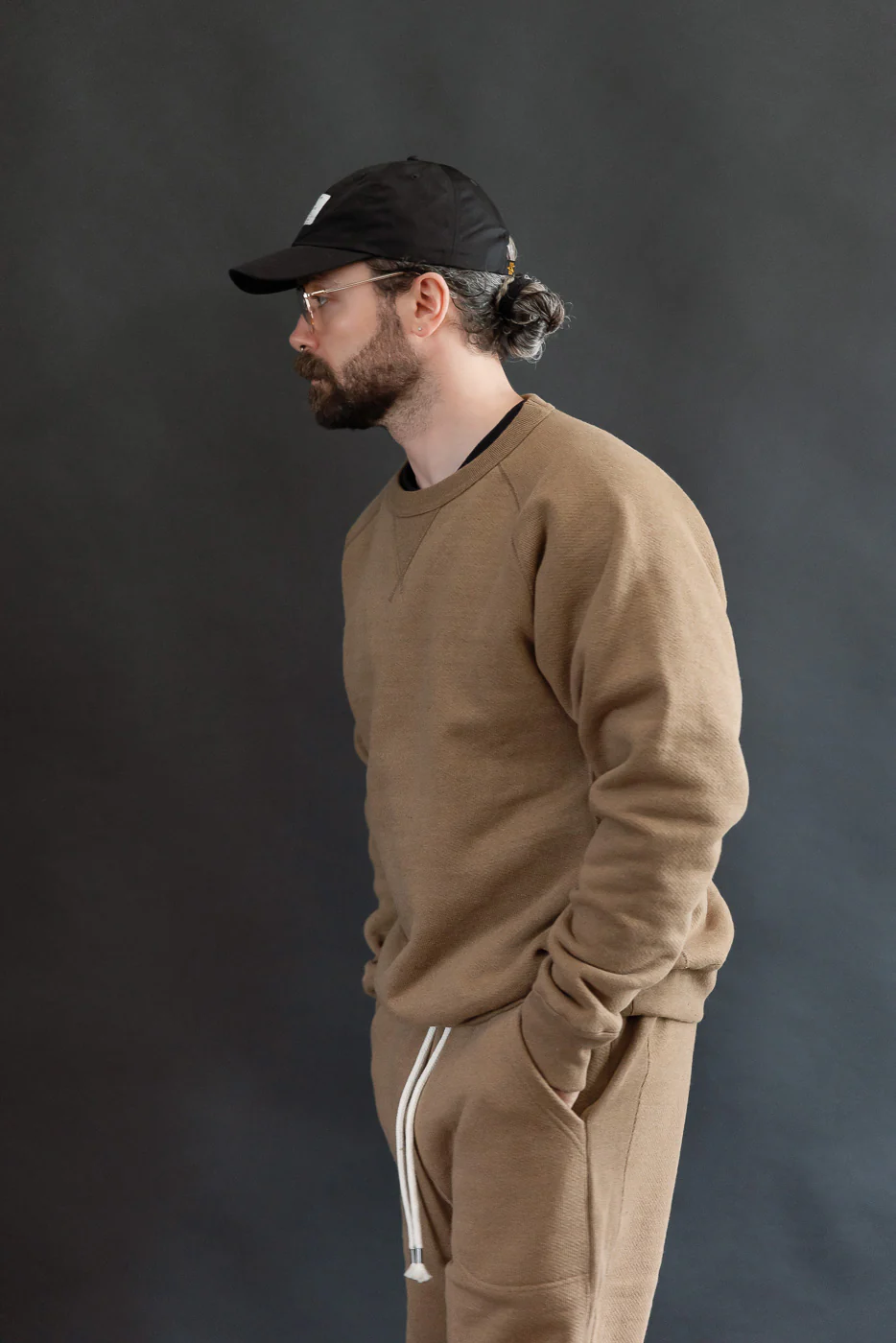 Pullover Crewneck - Iron Mordant Double Heavyweight French Terry Foxfibre® - Coyote 80 - Image 12