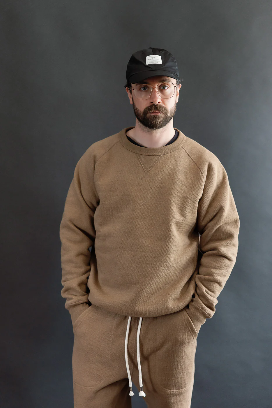 Pullover Crewneck - Iron Mordant Double Heavyweight French Terry Foxfibre® - Coyote 80 - Image 13