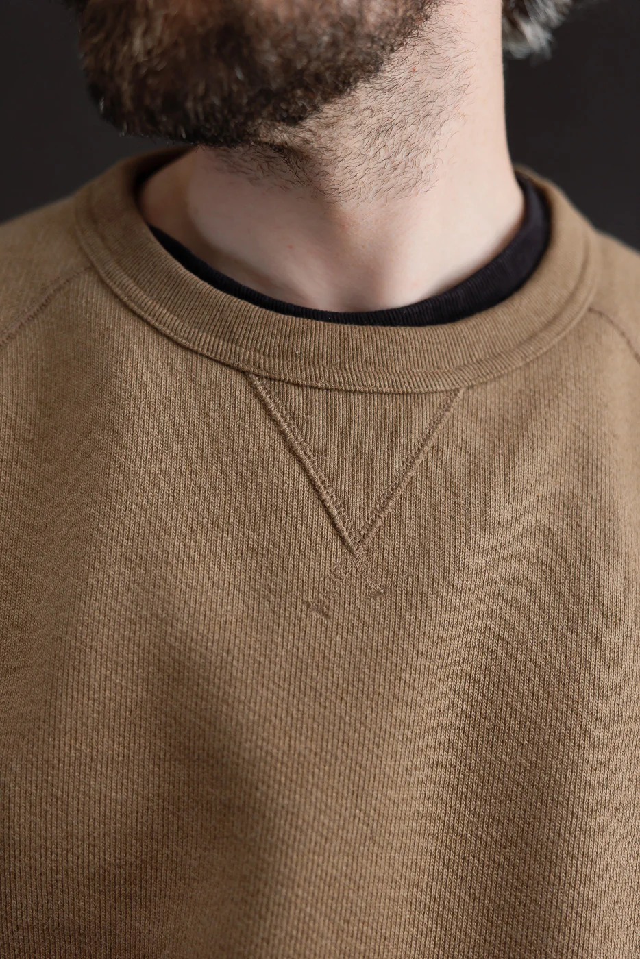 Pullover Crewneck - Iron Mordant Double Heavyweight French Terry Foxfibre® - Coyote 80 - Image 15