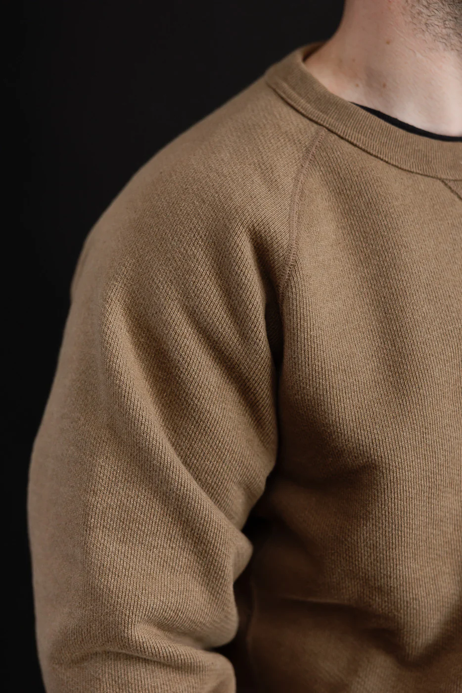 Pullover Crewneck - Iron Mordant Double Heavyweight French Terry Foxfibre® - Coyote 80 - Image 16