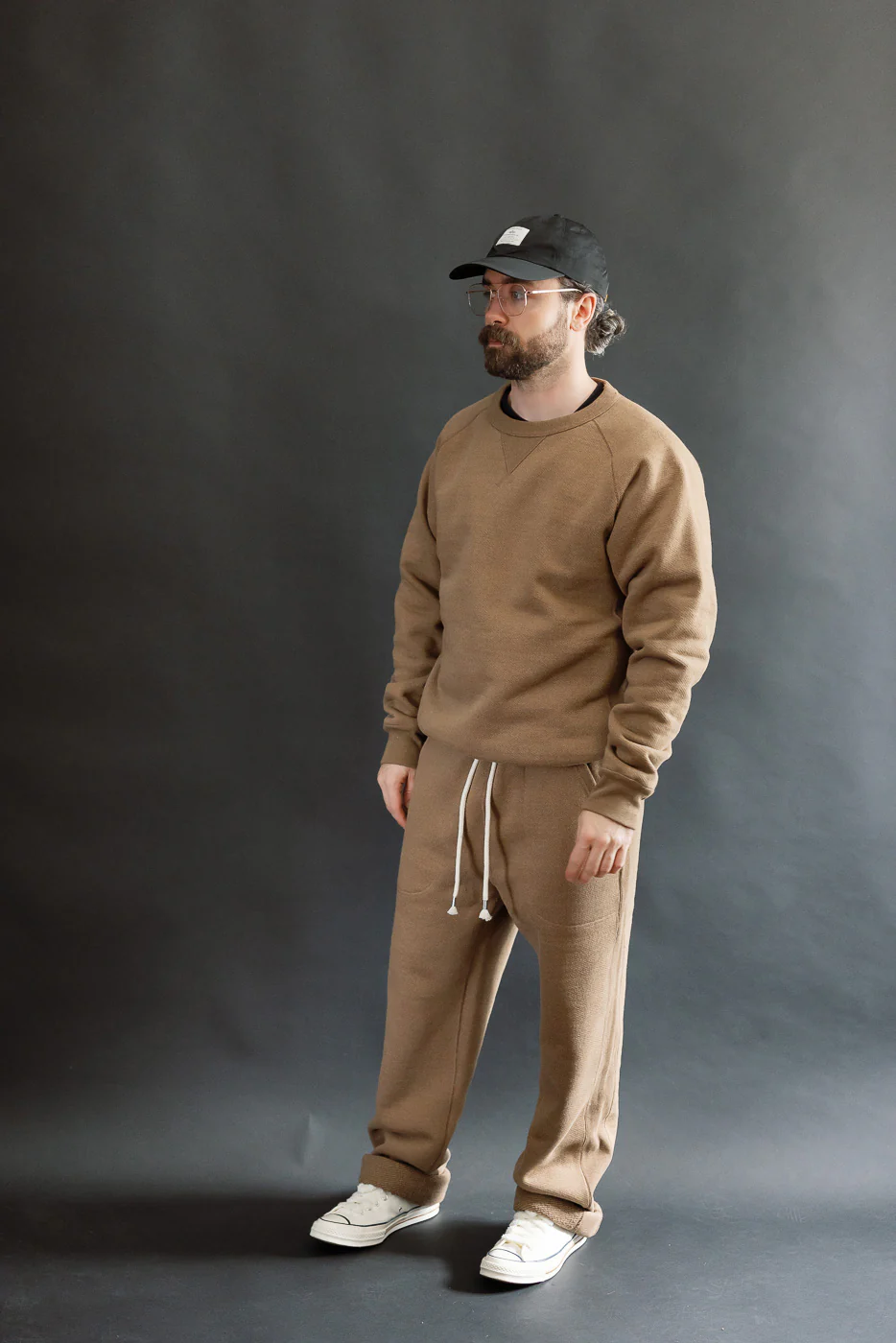 Pullover Crewneck - Iron Mordant Double Heavyweight French Terry Foxfibre® - Coyote 80 - Image 6