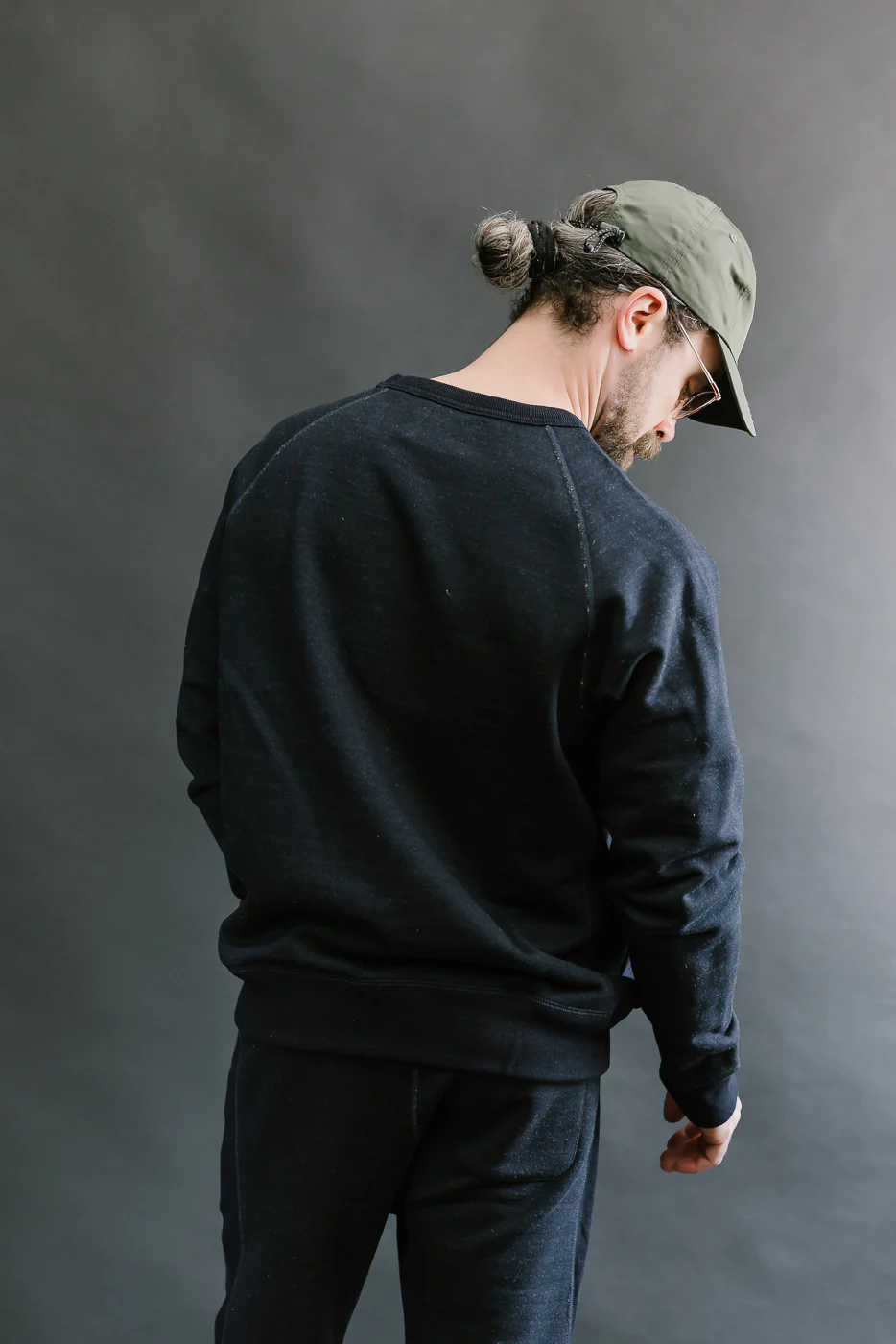 Pullover Crewneck - Real Indigo Blanket Striped French Terry - Image 11