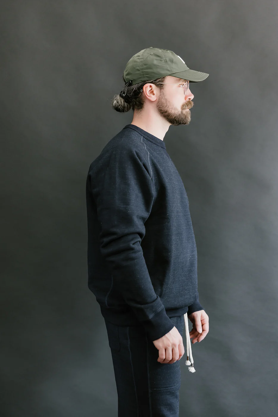 Pullover Crewneck - Real Indigo Blanket Striped French Terry - Image 12