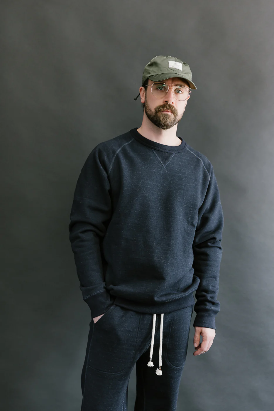 Pullover Crewneck - Real Indigo Blanket Striped French Terry - Image 13
