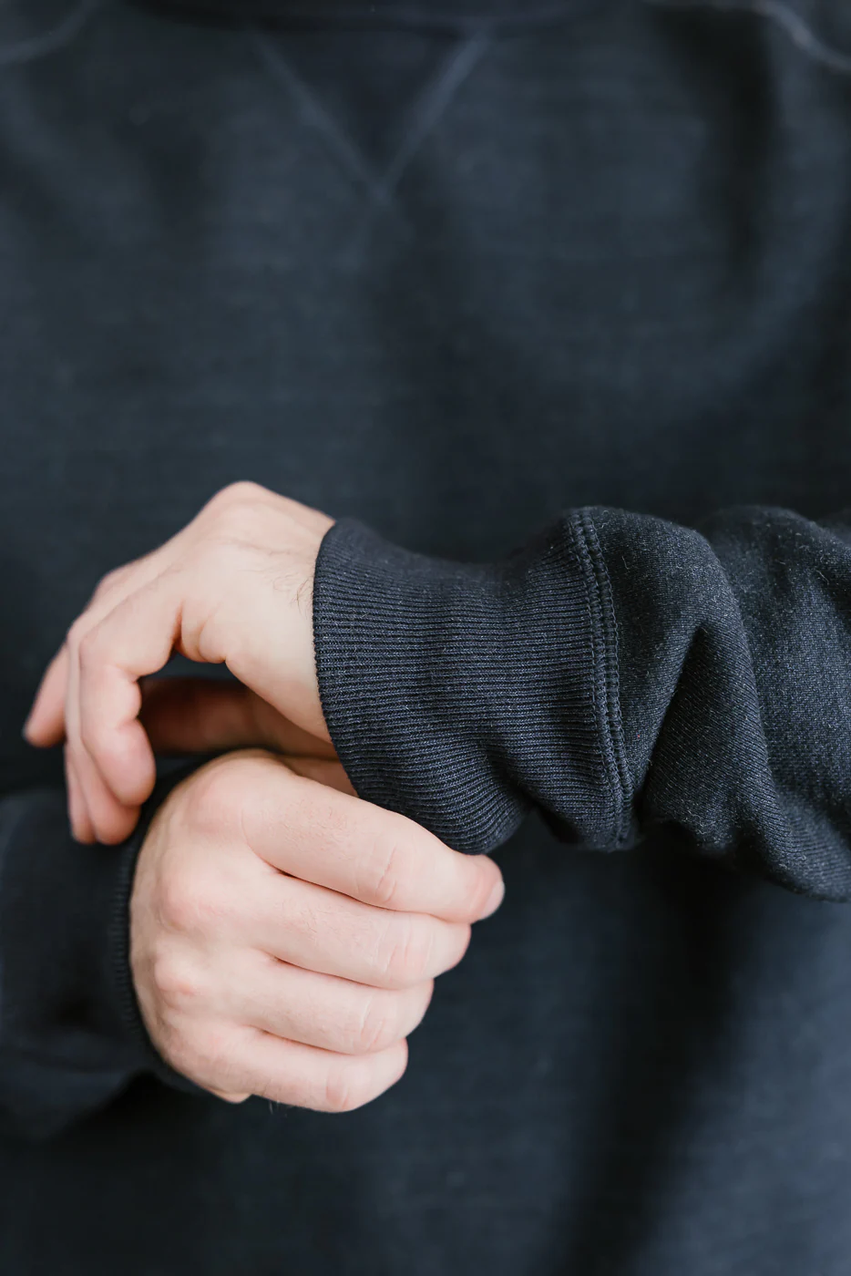 Pullover Crewneck - Real Indigo Blanket Striped French Terry - Image 16
