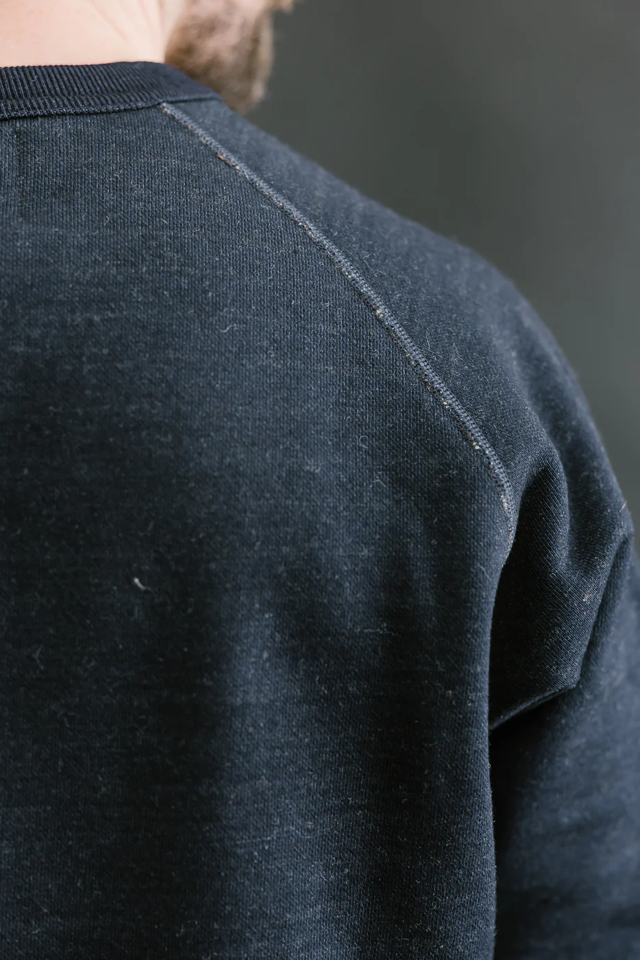 Pullover Crewneck - Real Indigo Blanket Striped French Terry - Image 19