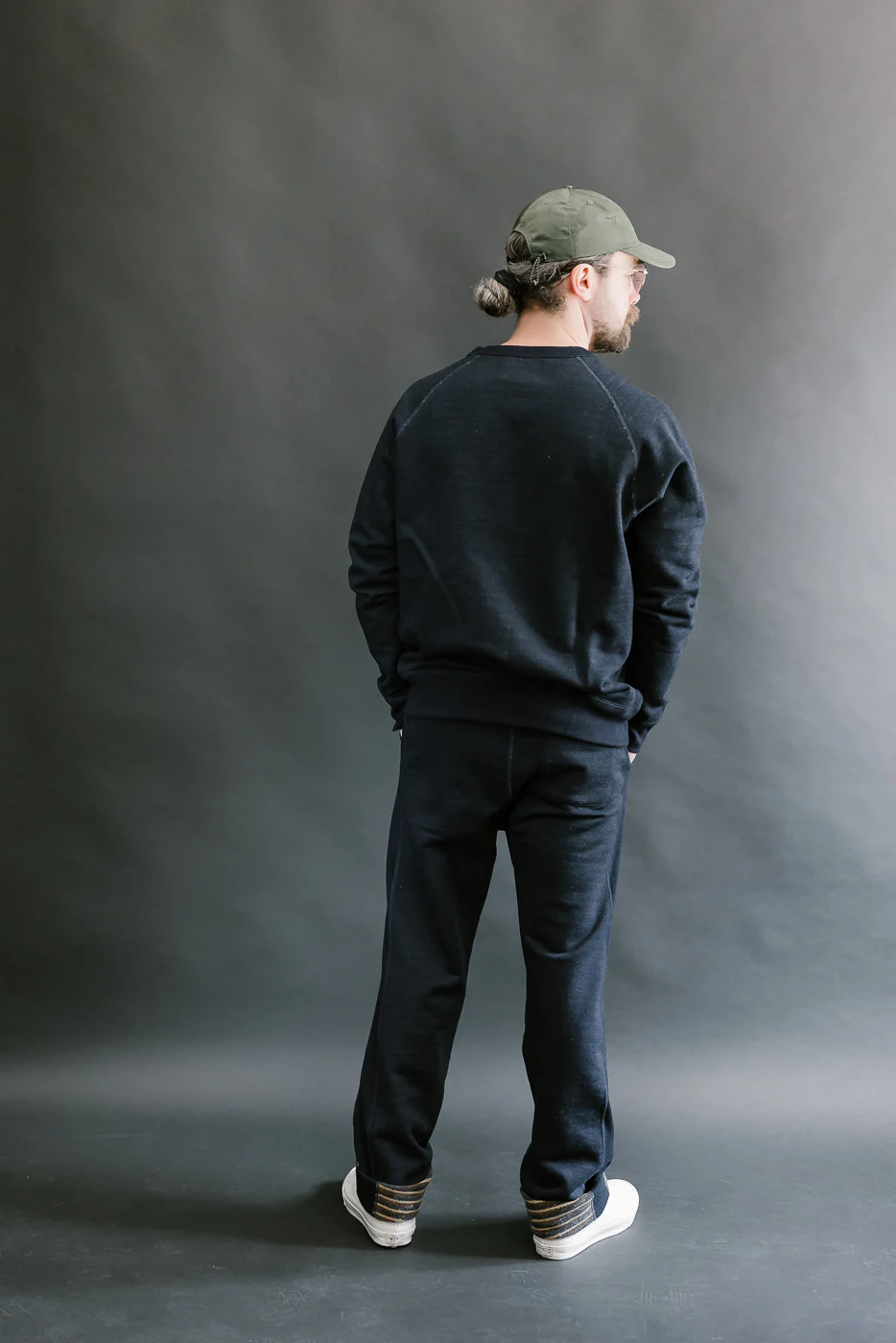Pullover Crewneck - Real Indigo Blanket Striped French Terry - Image 7