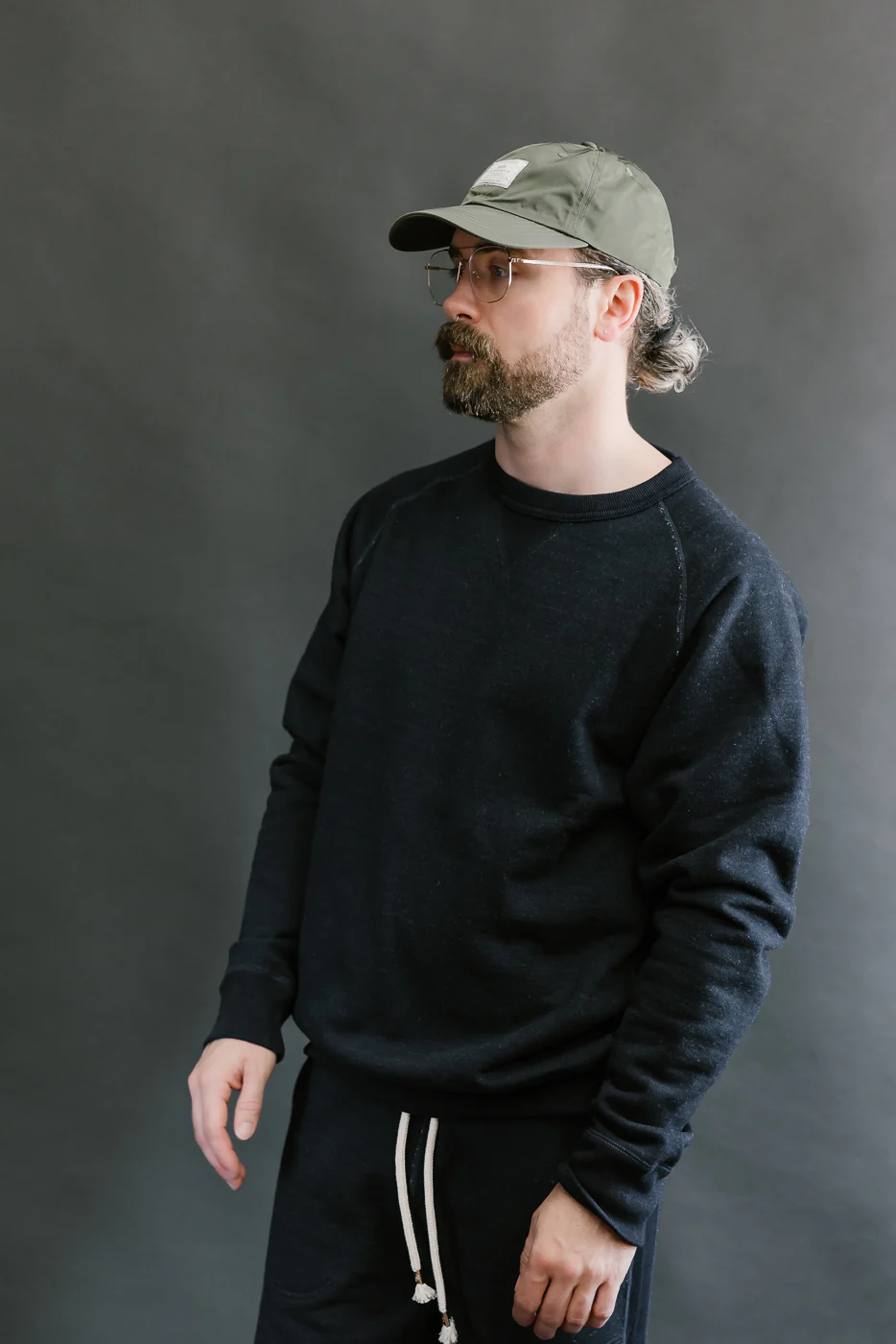 Pullover Crewneck - Real Indigo Blanket Striped French Terry - Image 9