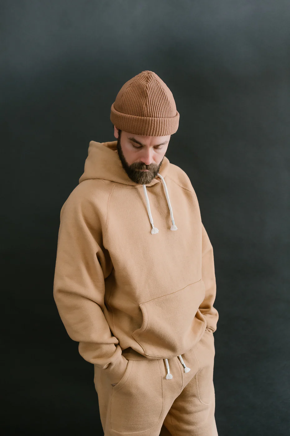 Pullover Hoodie - Double Heavyweight French Terry Foxfibre® - Coyote 80 - Image 15