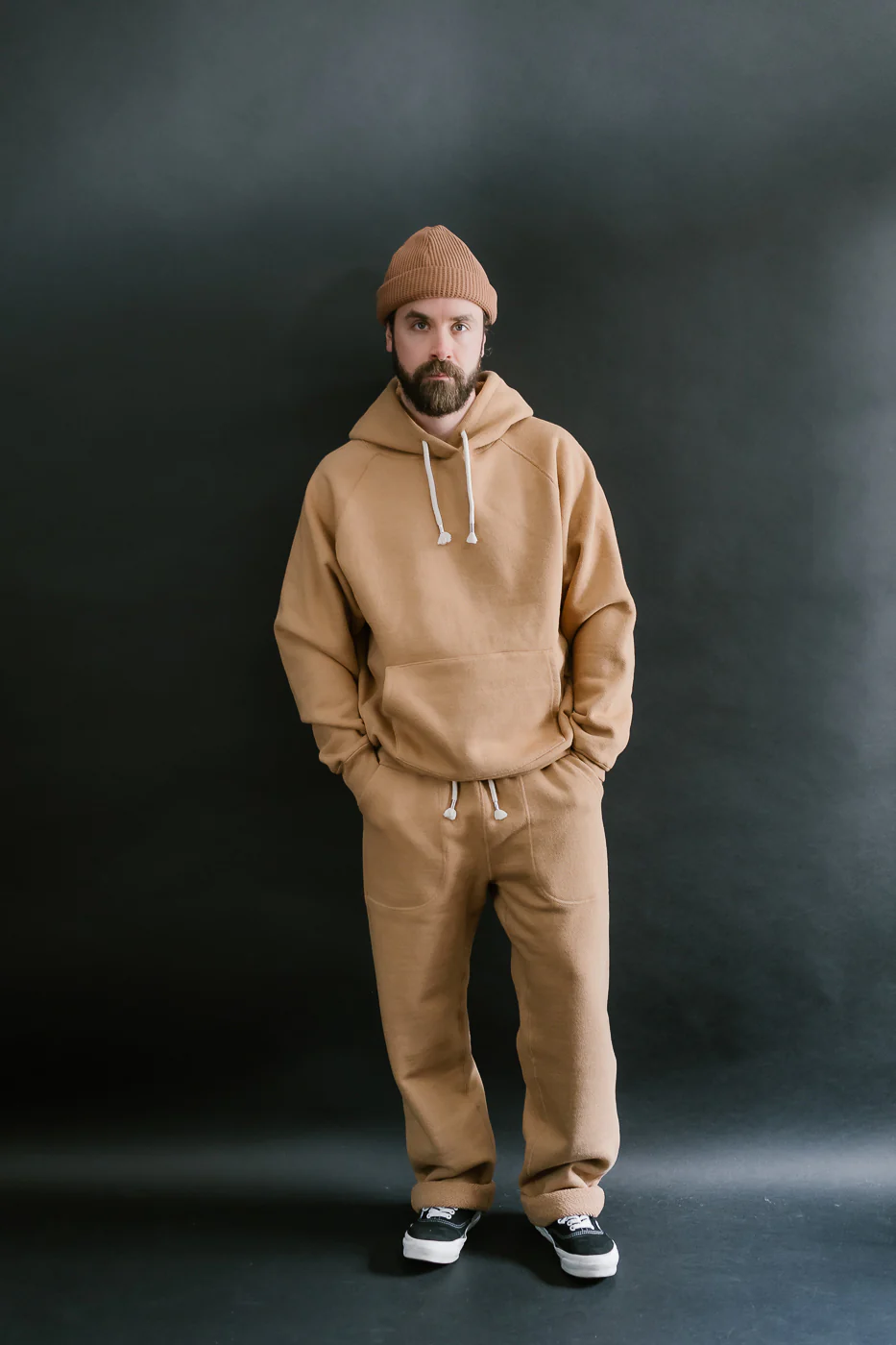 Pullover Hoodie - Double Heavyweight French Terry Foxfibre® - Coyote 80 - Image 6