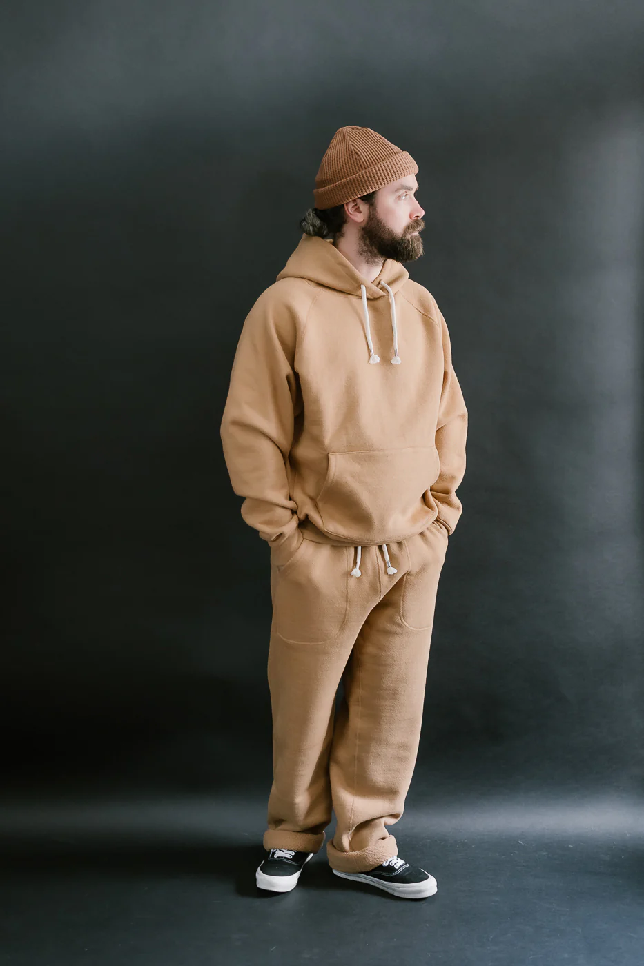 Pullover Hoodie - Double Heavyweight French Terry Foxfibre® - Coyote 80 - Image 7