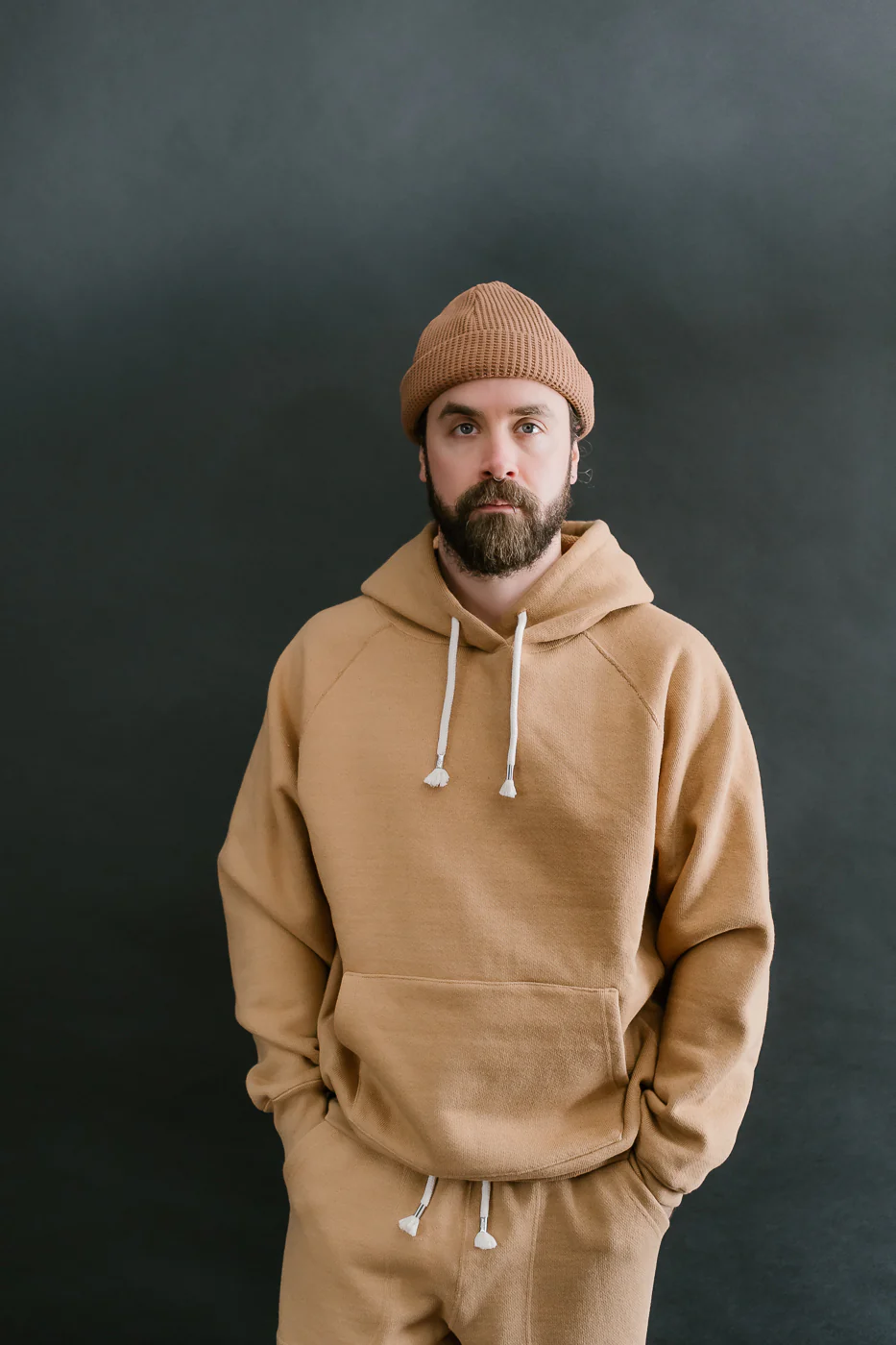 Pullover Hoodie - Double Heavyweight French Terry Foxfibre® - Coyote 80 - Image 9