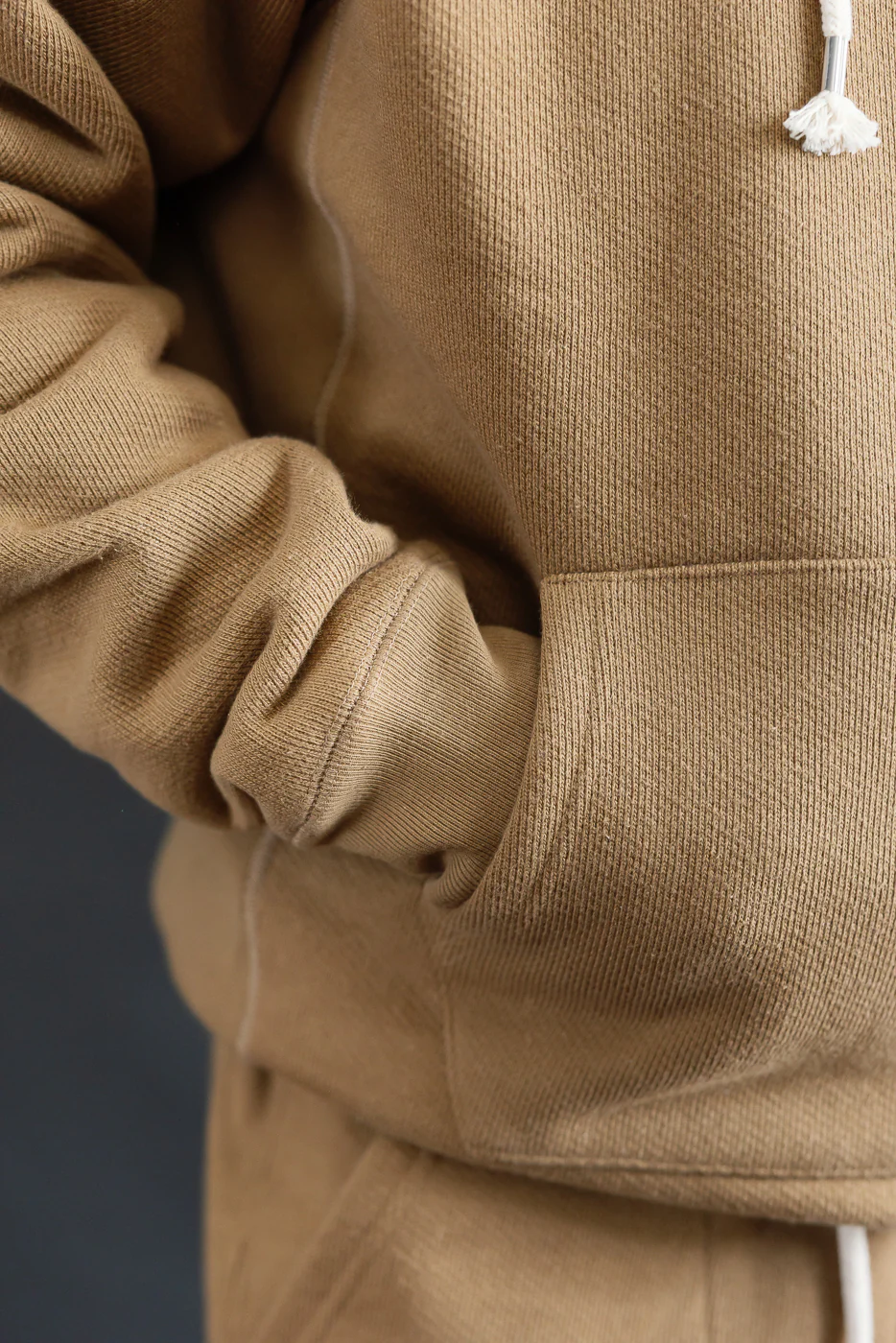 Pullover Hoodie - Double Heavyweight French Terry - Dune - Image 16