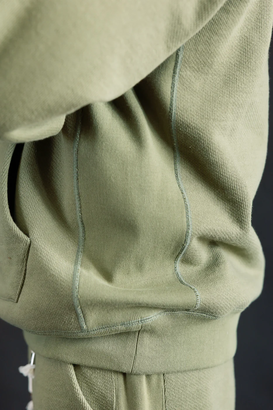 Pullover Hoodie - Double Heavyweight French Terry - Sage - Image 21