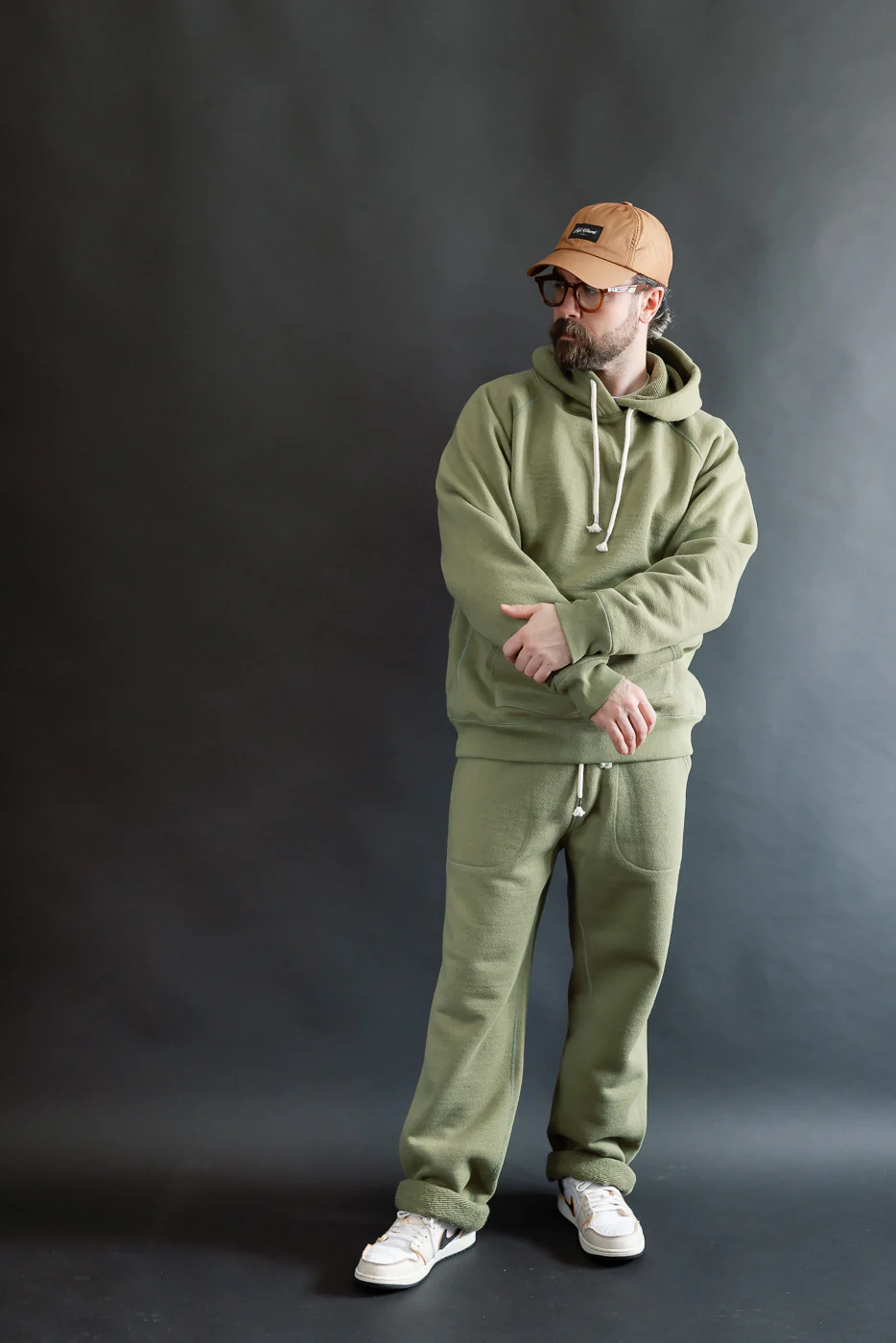 Pullover Hoodie - Double Heavyweight French Terry - Sage - Image 5
