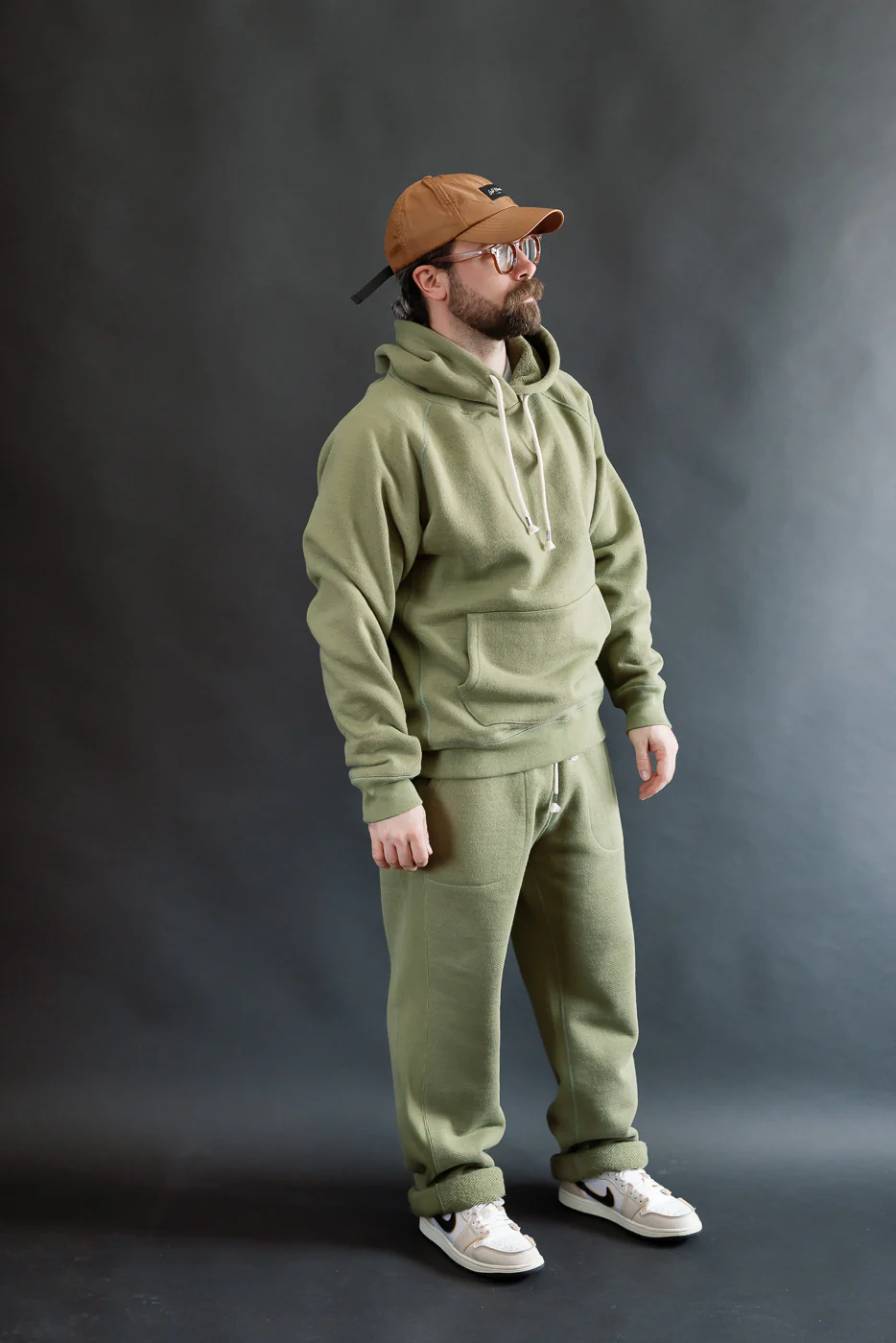 Pullover Hoodie - Double Heavyweight French Terry - Sage - Image 6
