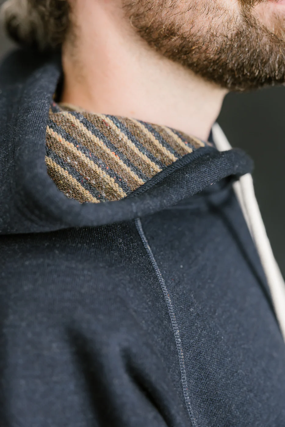 Pullover Hoodie - Real Indigo Blanket Striped French Terry - Image 27