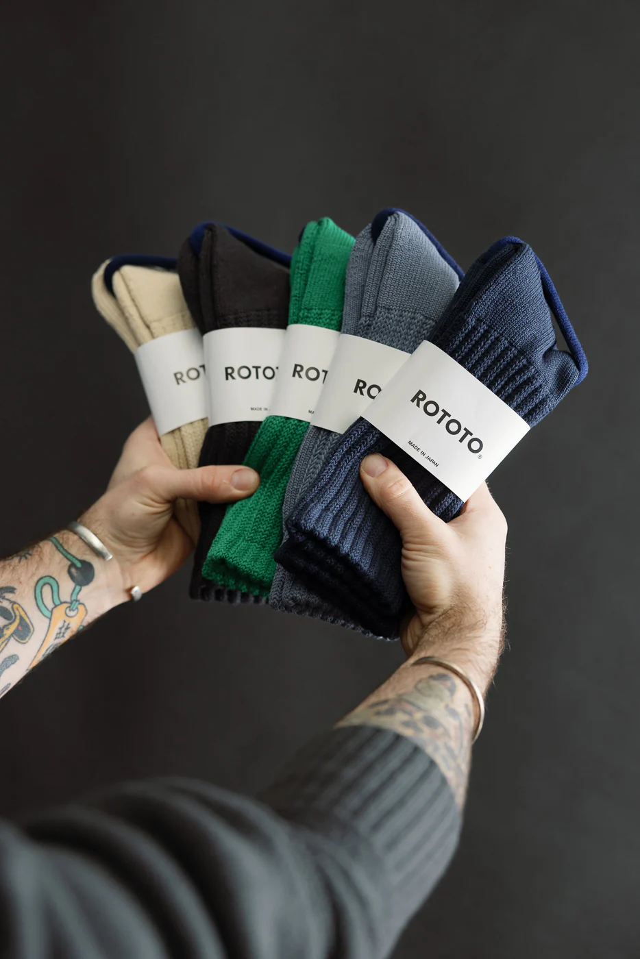 R1334 - Loose Pile Crew Sock - Navy - Image 2