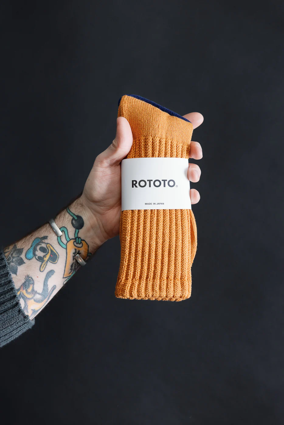 R1334 - Loose Pile Crew Sock - Orange Peel - Image 2